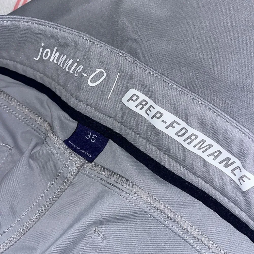 Gray Johnnie-O PREP-FORMANCE Flat Front 5 Pocket Casual Golf Pants 35 x 34 TALL